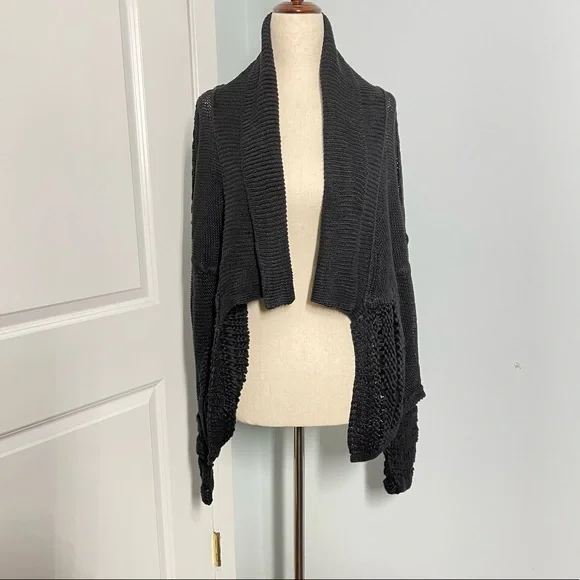 TSE Black 100% Linen Open Cardigan Shrug  size S NWT - Picture 8 of 17